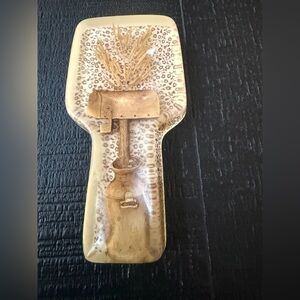 Vintage Lucite Spoon Rest Mid Century Modern Rustic Country Mailbox wheat